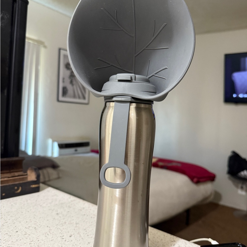 Gray and Silver Portable Pet Water Bottle